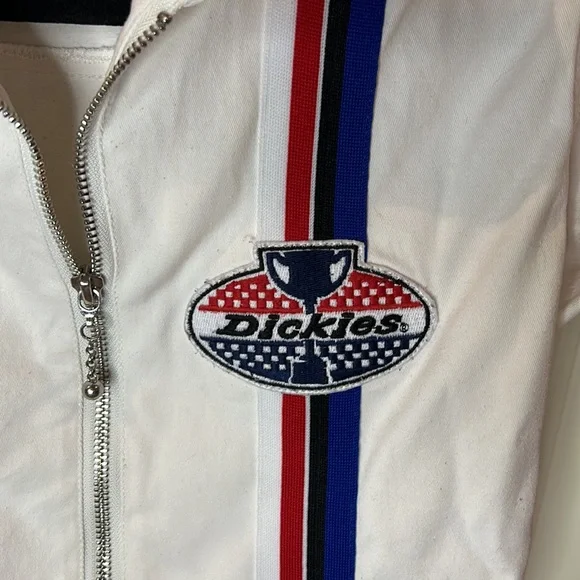 DICKIES💫Dickies Girl Women's Racing White Cropped Jacket - Picture 7 of 11